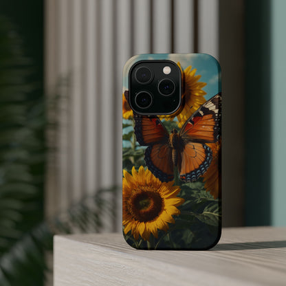 Vibrant Butterfly & Sunflower – MagSafe iPhone Case