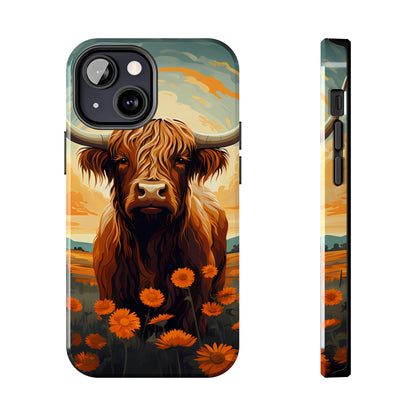 Highland Cow Case | Rustic Farmhouse Floral Design