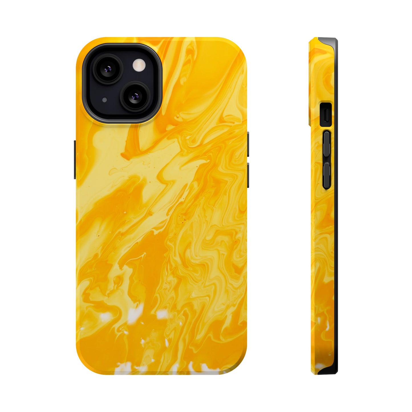 Luxe Yellow Marble MagSafe iPhone Case – Bold Golden Elegance with Magnetic Precision