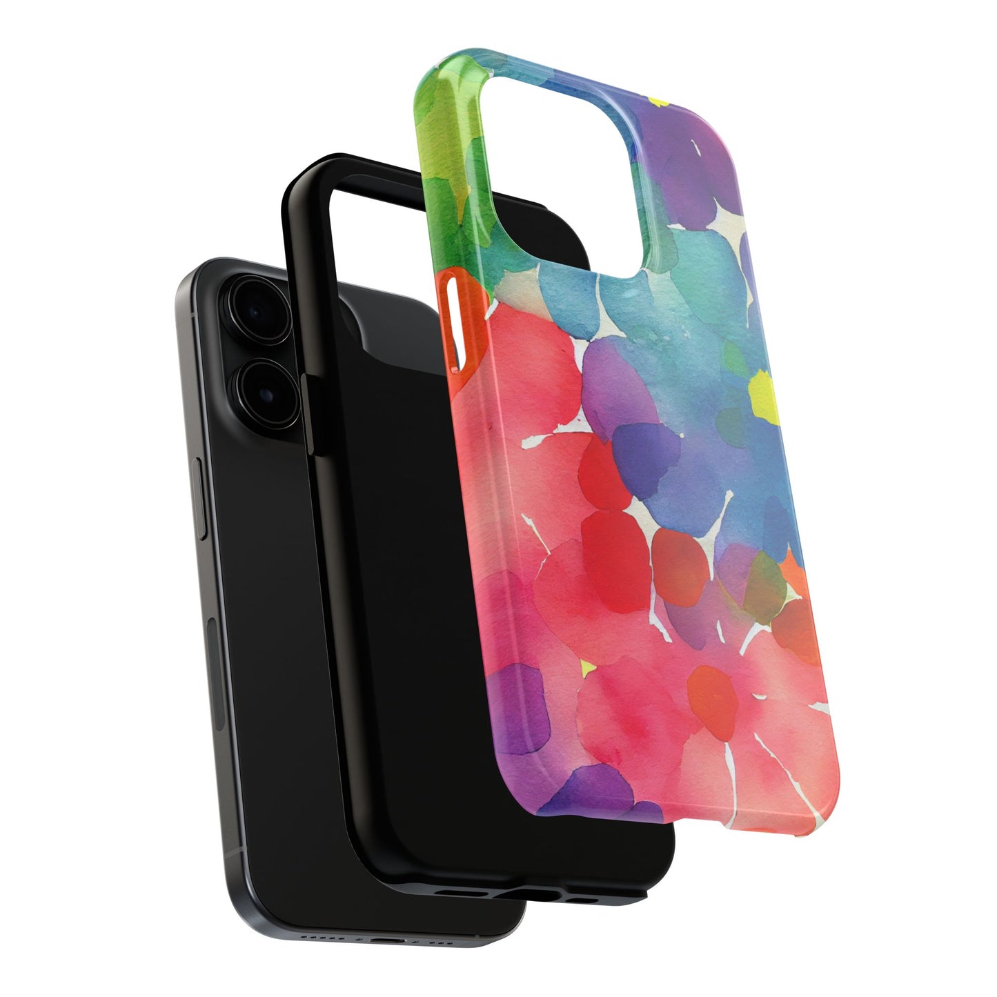 Rainbow Bloom Watercolor iPhone Case – Slim Design, Glossy Finish