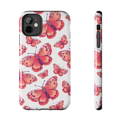 Coral Butterfly iPhone Case – Slim, Protective Design with Bold Watercolor Print