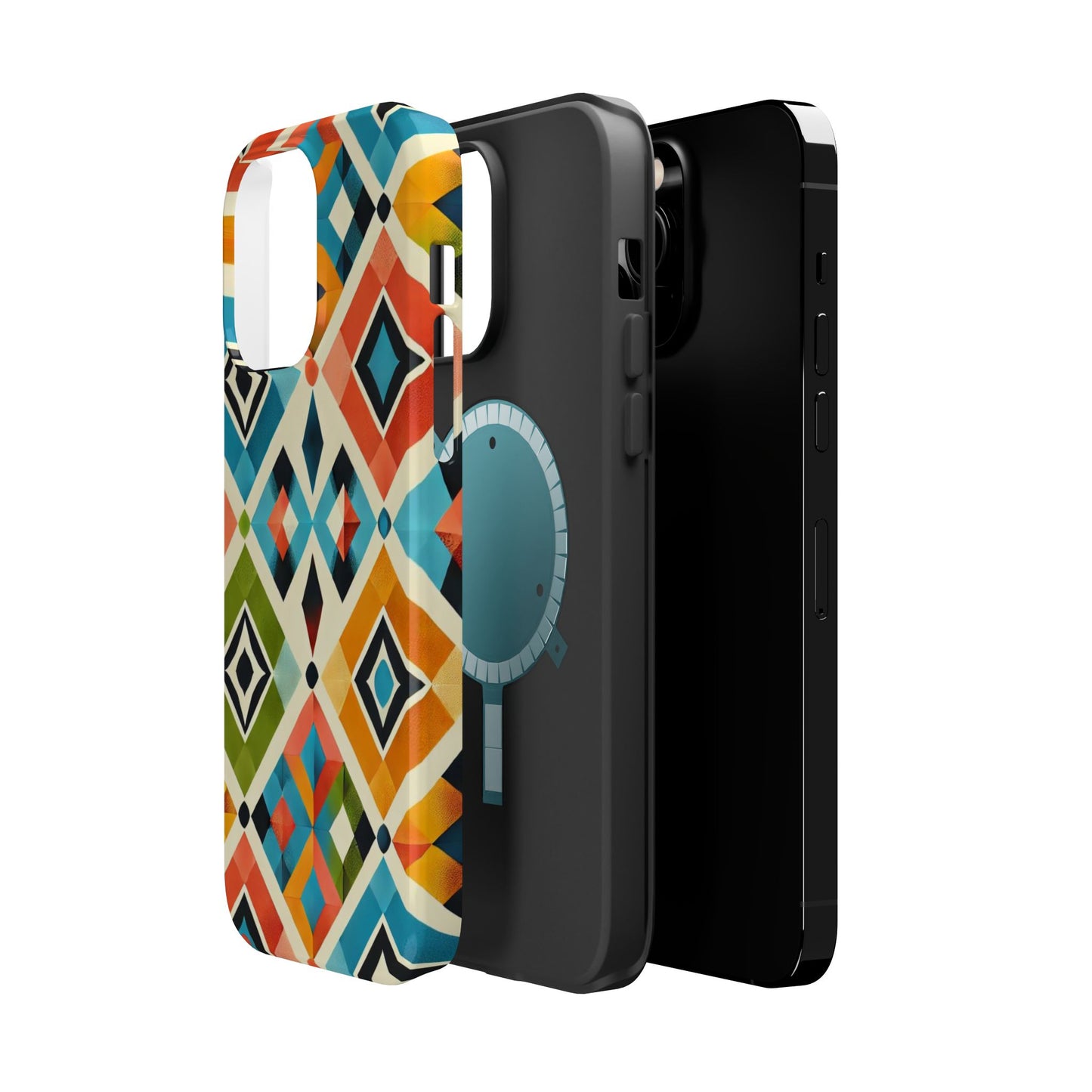 Harlequin Geometric MagSafe iPhone Case - Vibrant Abstract Protective Cover