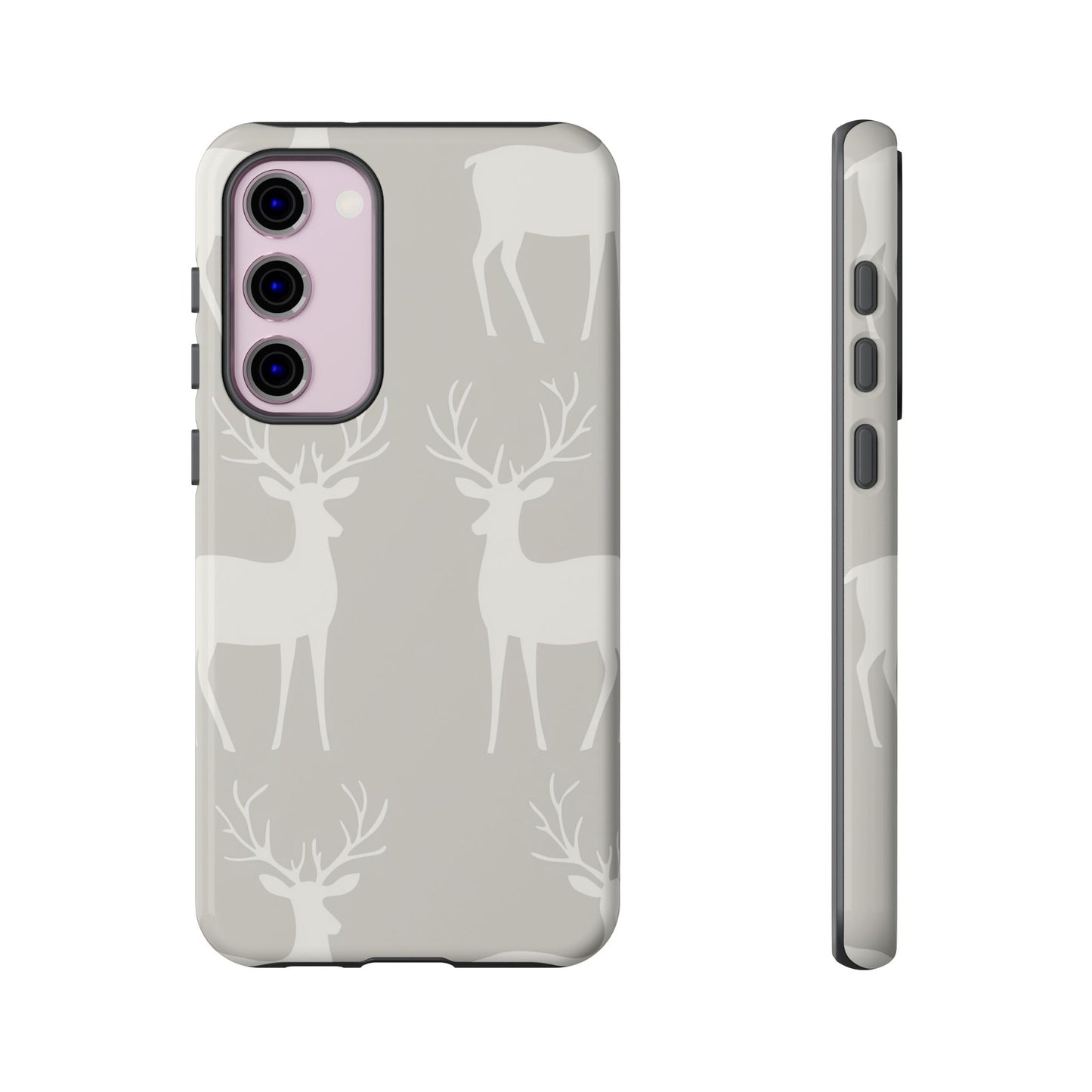 Elegant White Reindeer Pattern – Samsung Galaxy Series Case