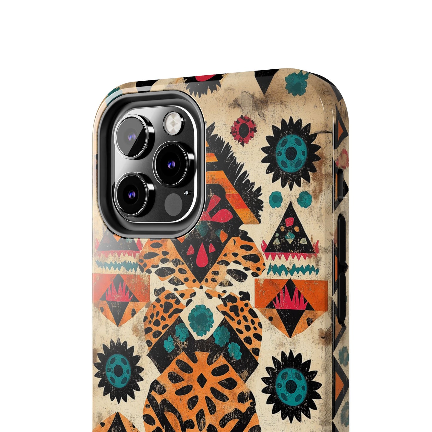 Bohemian Leopard & Tribal Floral Tough iPhone Case – Vibrant Eclectic Design, Dual - Layer Protection - BOGO Cases