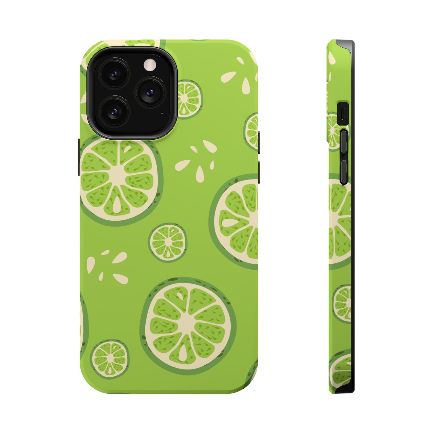 Zesty Lime Splash Tough MagSafe iPhone Case – Fresh Citrus Design, Dual-Layer Protection