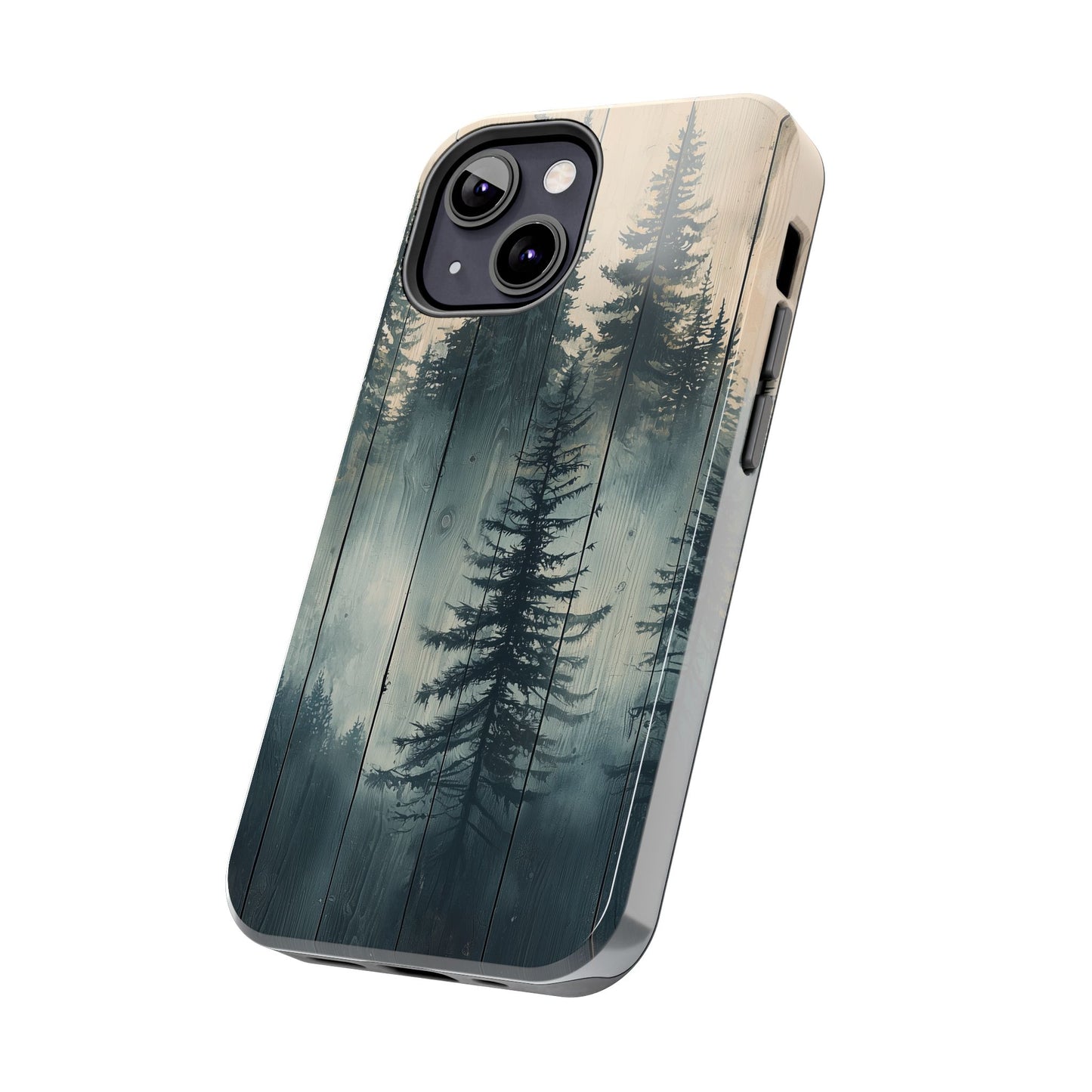 Misty Pine Forest Iphone Case - Nature-Inspired Wood Design Protective Cover