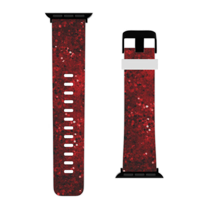 Crimson Glow Glitter Apple Watch Band