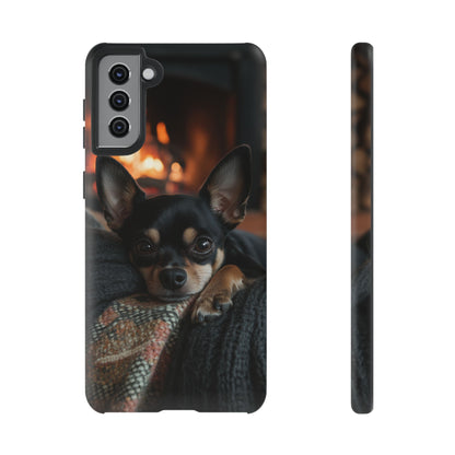 Cozy Chihuahua Fireplace Samsung Galaxy Case – Warm and Protective Design