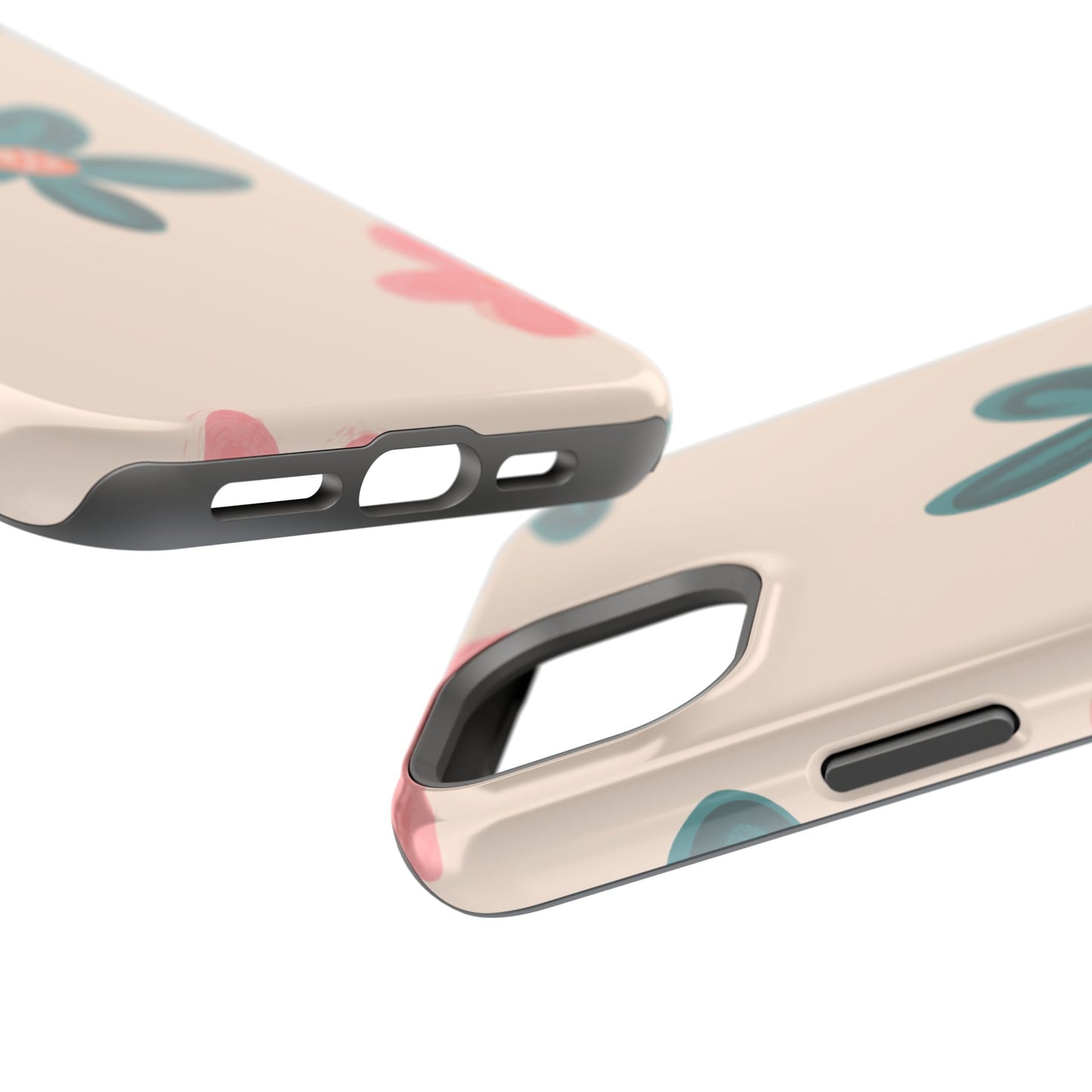 Vintage Floral Tough MagSafe iPhone Case – Soft Matte Finish with Dual-Layer Protection