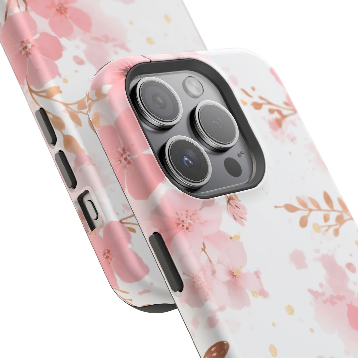 Soft Pink Cherry Blossom MagSafe Case – Floral Elegance with Wireless Charging