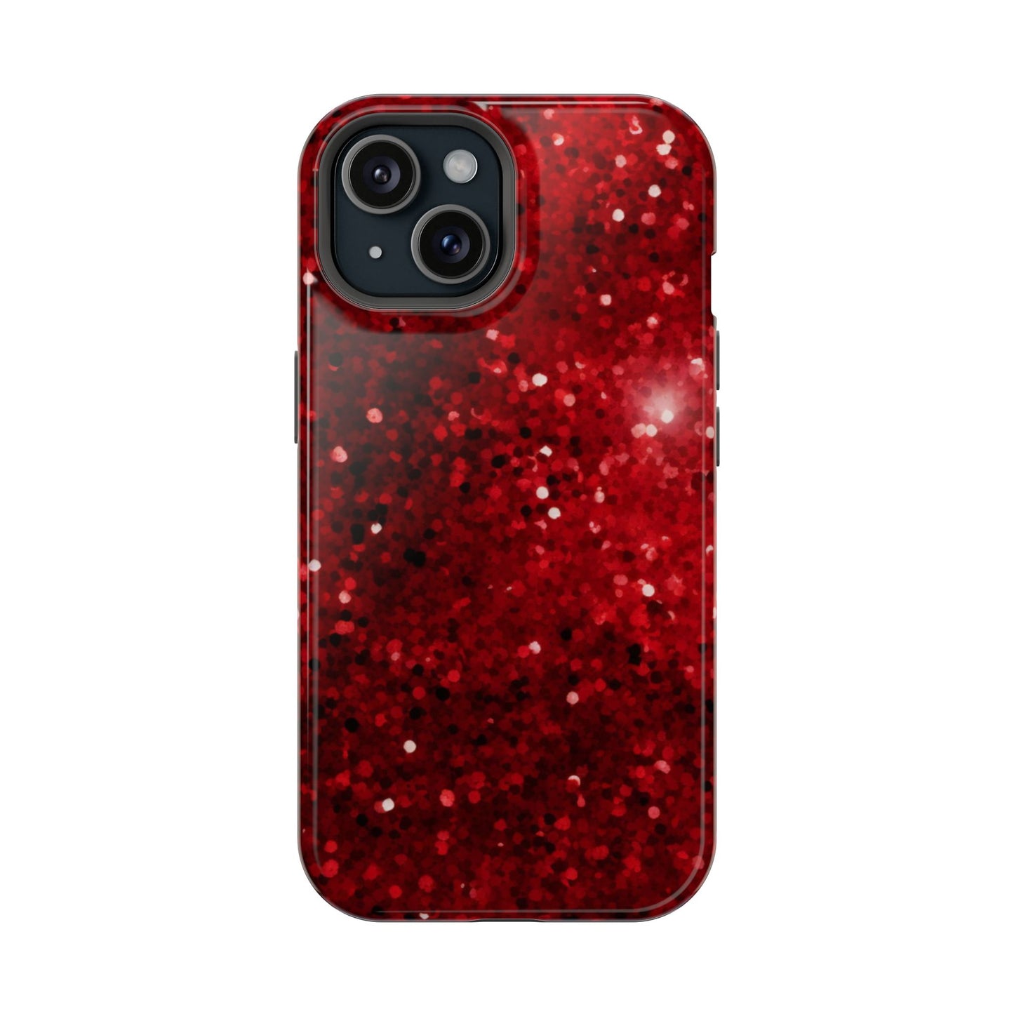 Crimson Glow Glitter MagSafe Case