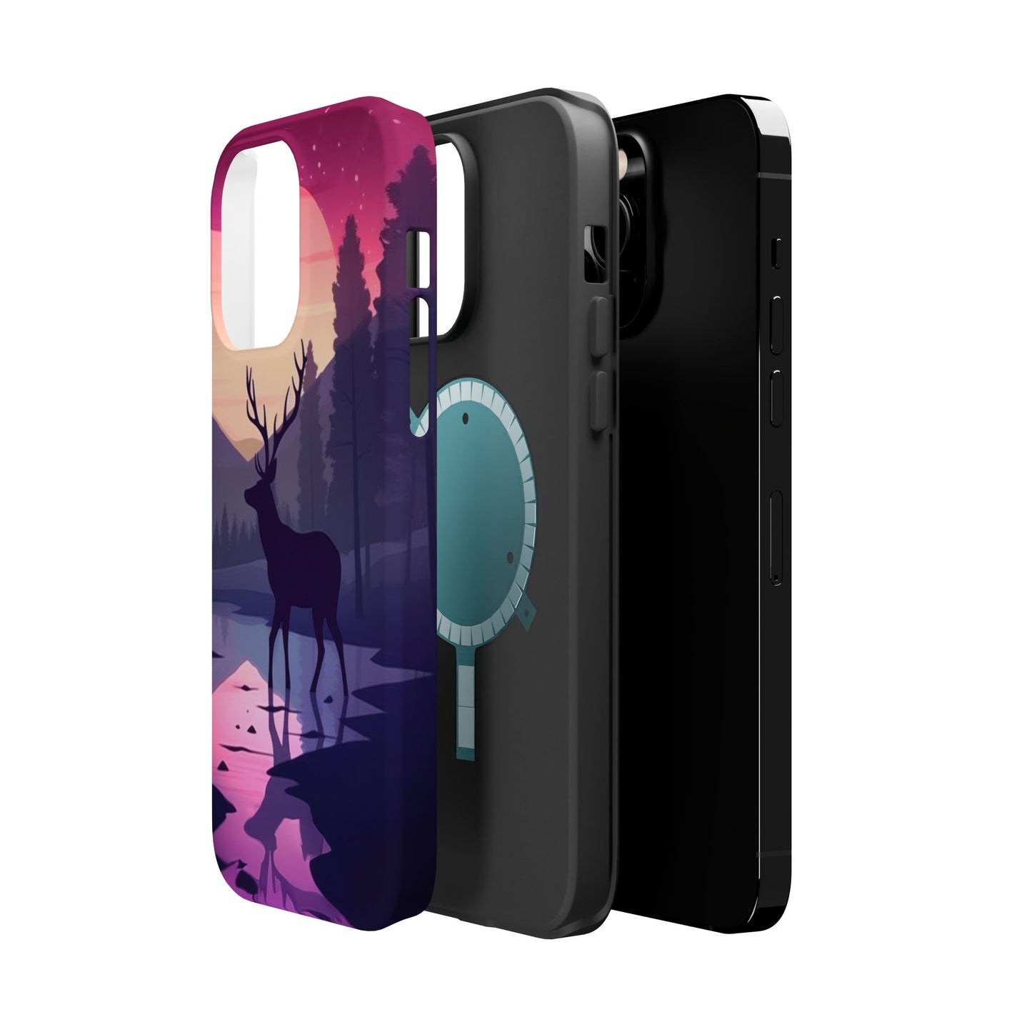 Twilight Elegance: Stag Reflection – MagSafe iPhone Case