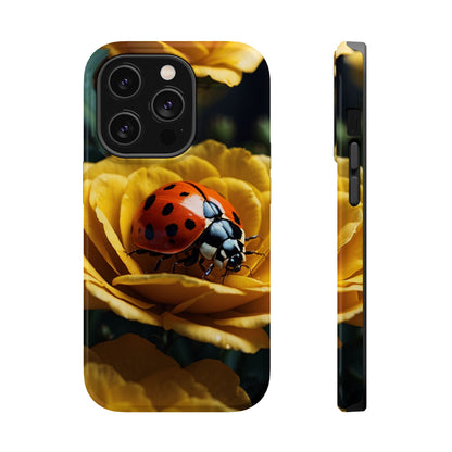 MagSafe iPhone Case: Ladybug on Yellow Petals