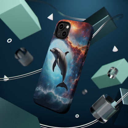 Cosmic Dolphin Space Vibes - MagSafe-Compatible Case