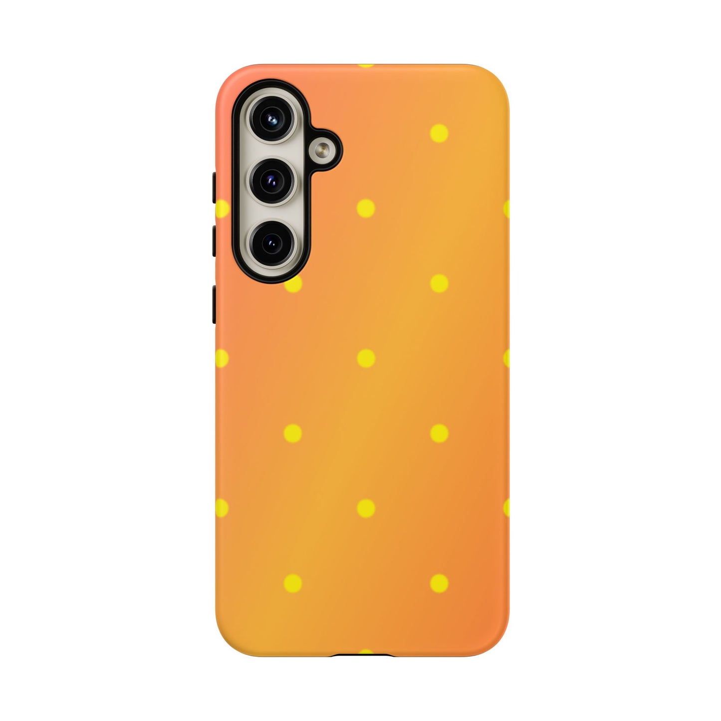 Sunset Gradient Polka Dots Samsung Galaxy Case – Shockproof, Matte Finish, Dual-Layer Protection