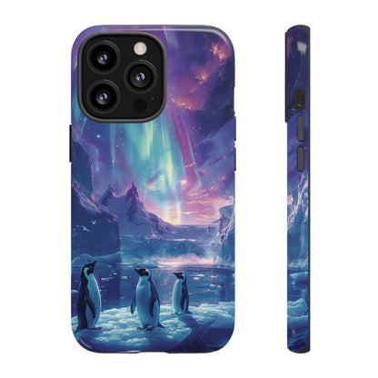 Penguin Parade Northern Lights iPhone Case