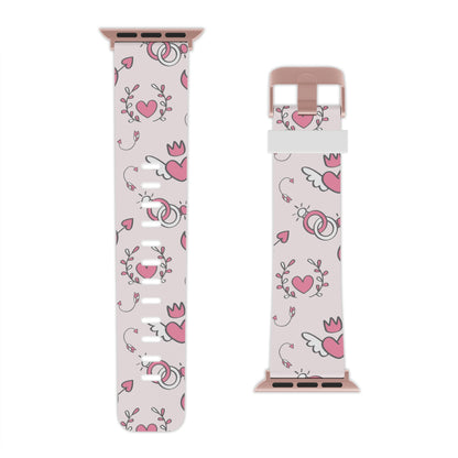 Pink Love Icons Apple Watch Band