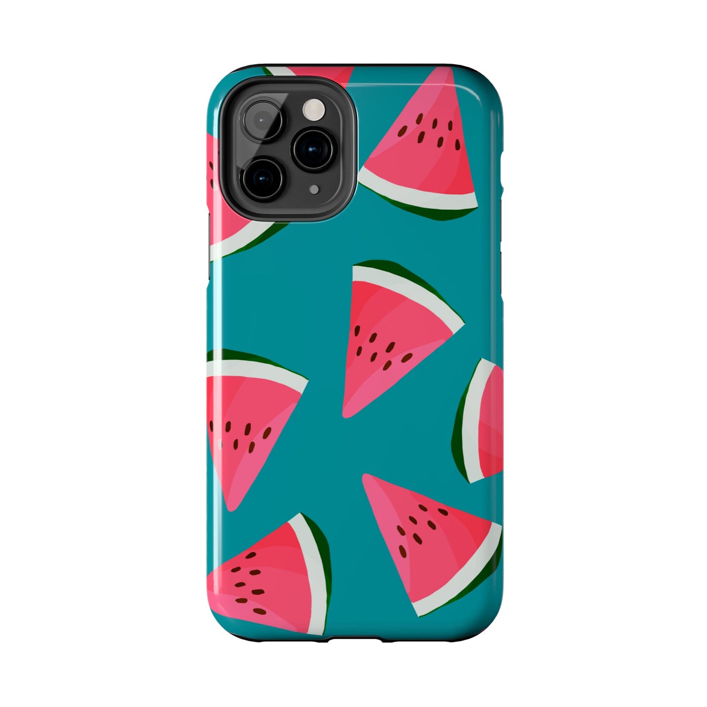 Watermelon Bliss iPhone Case – Vibrant Summer Fruit Design on Teal Background