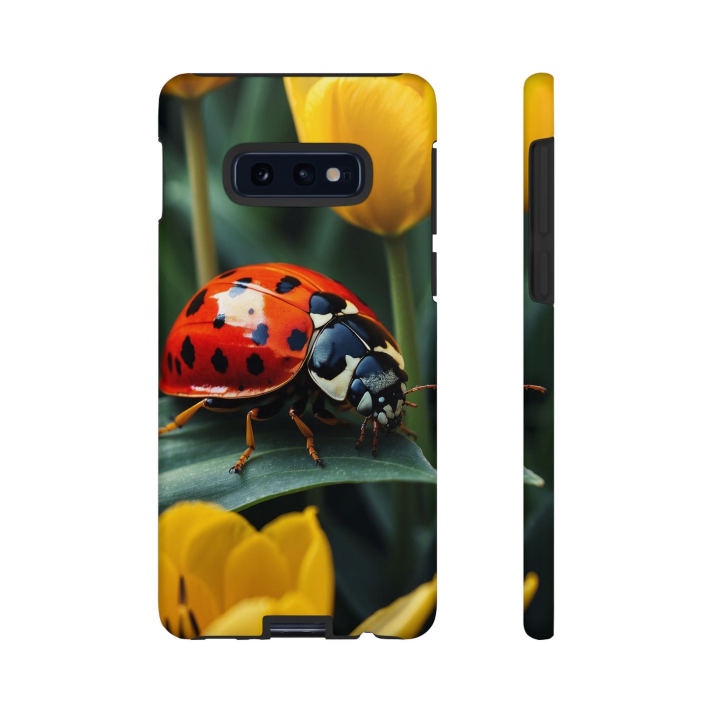 Samsung Galaxy Case: Vibrant Ladybug Amidst a Lush Yellow Flower Garden