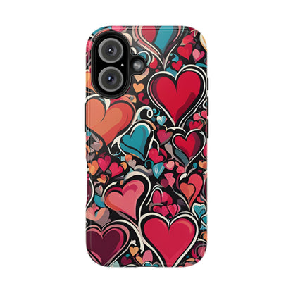 Vibrant Multicolor Heart Art – iPhone Case