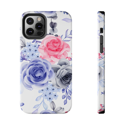 Elegant Blue Floral Watercolor Design – iPhone Case