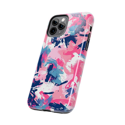 Vibrant Pink & Navy Abstract Splash – iPhone Case