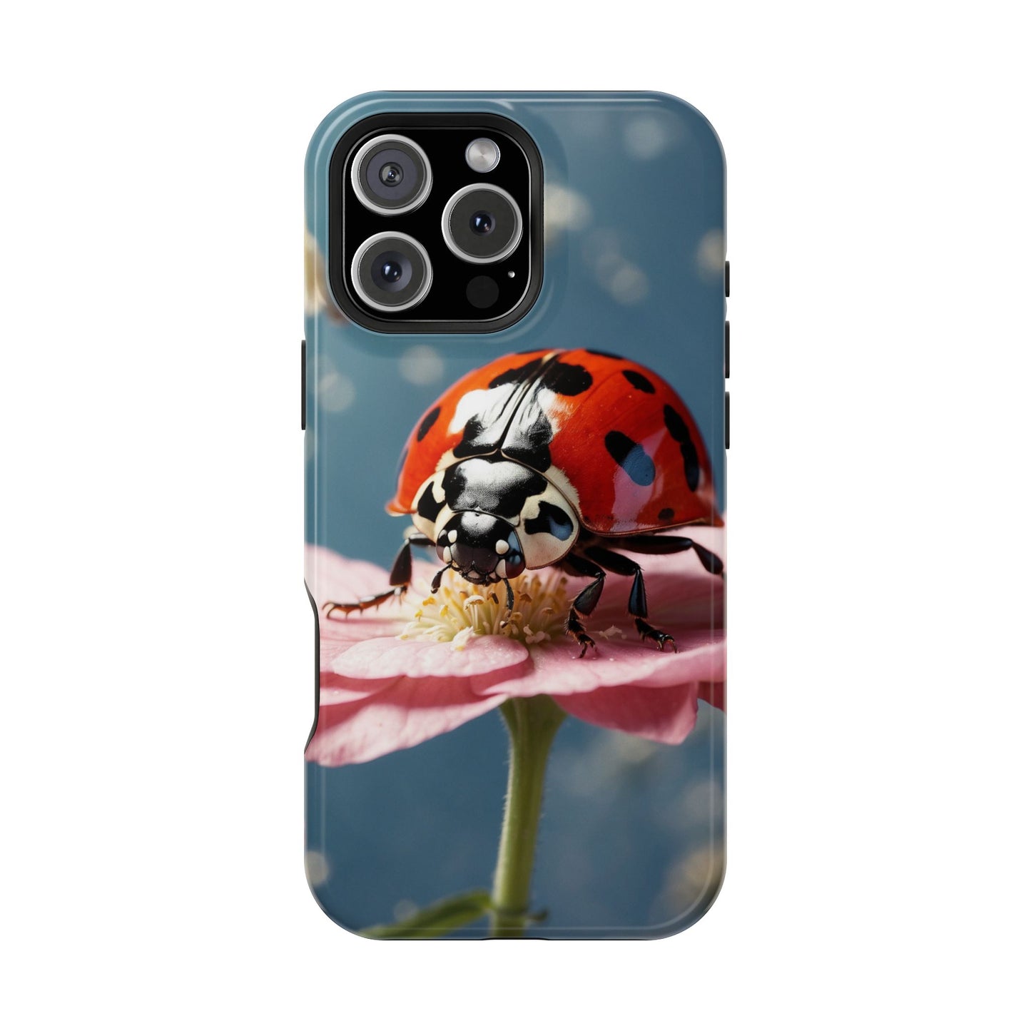 MagSafe iPhone Case: Floral Ladybug Delight