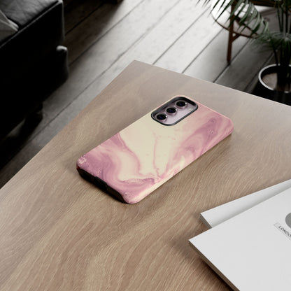 Blush Marble Glow – Samsung Galaxy Case with Rose Gold Swirl Design