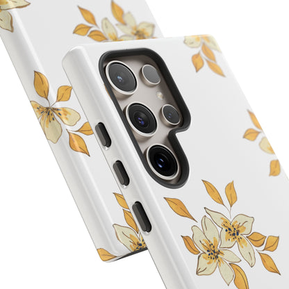 Delicate Yellow Blossom Samsung Galaxy Case – Minimalist Floral Design with Matte Finish