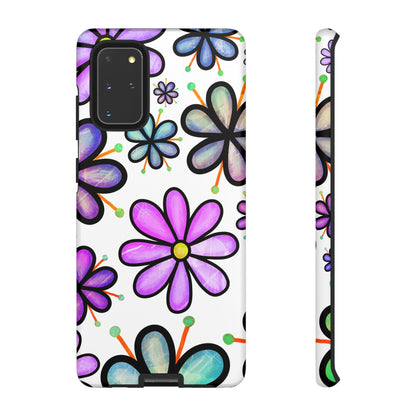 Whimsical Lavender Floral Samsung Galaxy Case – Ultra-Slim, High-Gloss Finish