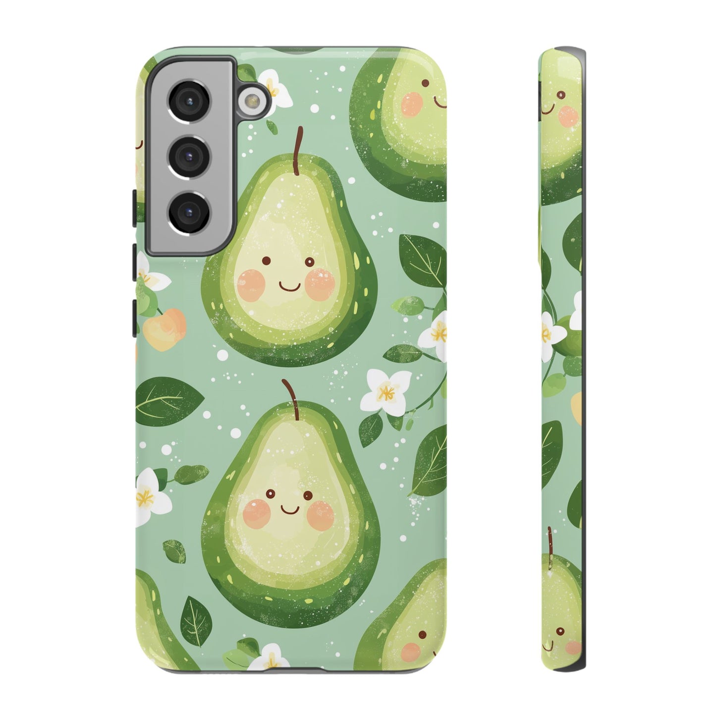 Avocado Face Parade Tough Samsung Galaxy Case – Cute Fruit Design, Dual - Layer Protection - BOGO Cases