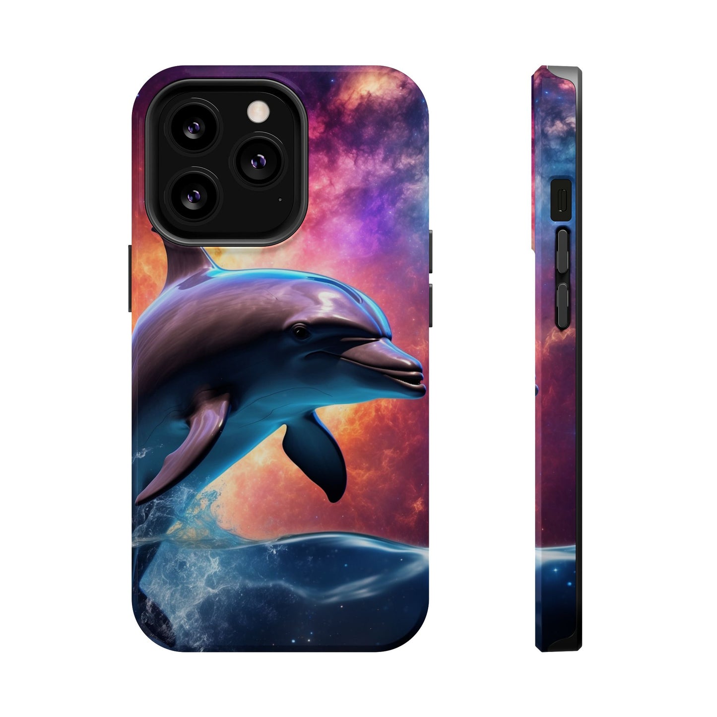 Cosmic Dolphin Galaxy Art - MagSafe-Compatible Case