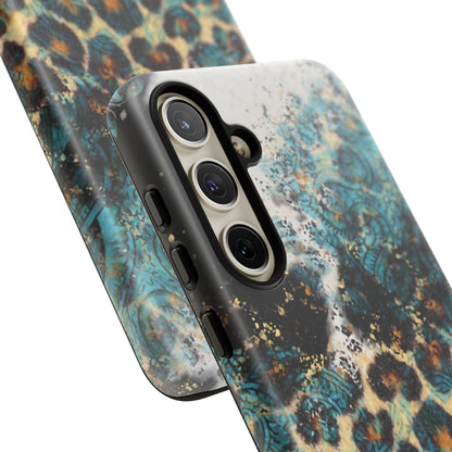 Turquoise Paisley Cowhide Leopard - Samsung Galaxy Series Case