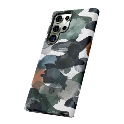 Moody Abstract Watercolor Samsung Galaxy Case – Dark Green and Brown Artistic Design