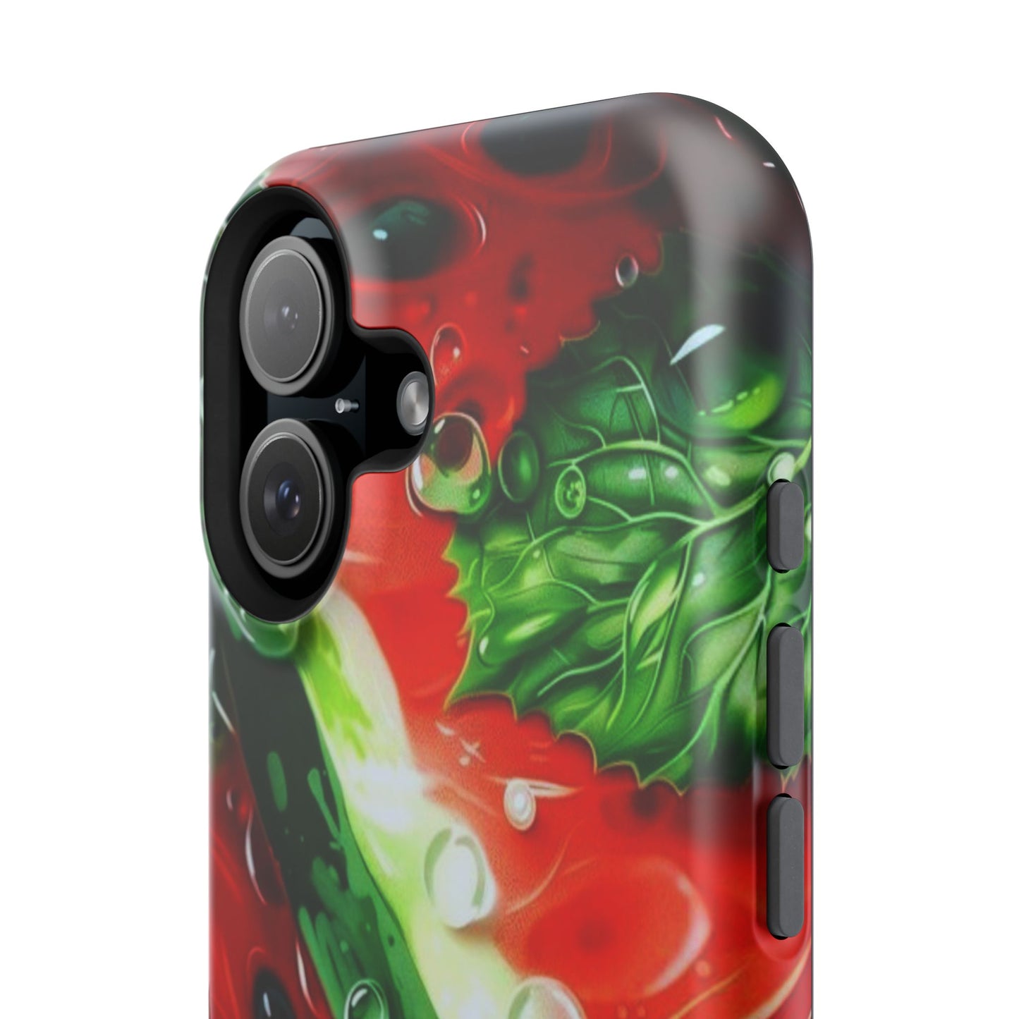 Juicy Watermelon & Mint MasSafe iPhone Case – Tough Dual-Layer, Vibrant Summer Design