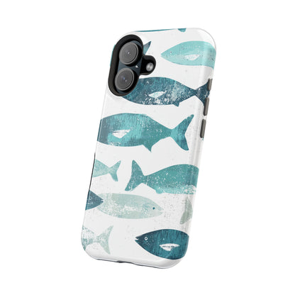 Vintage Blue Fish Print - MagSafe iPhone Series Case