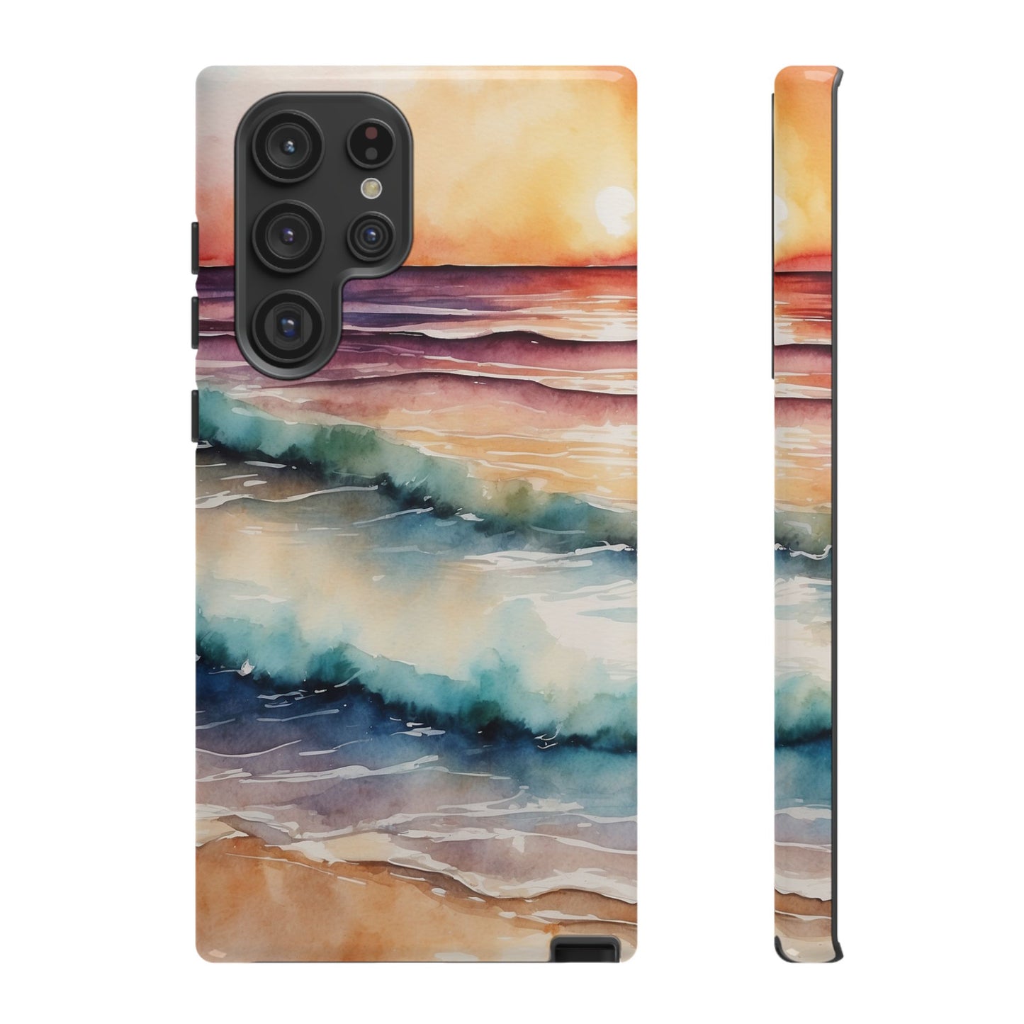 Sunset Waves Samsung Galaxy Case – Vibrant Watercolor Design