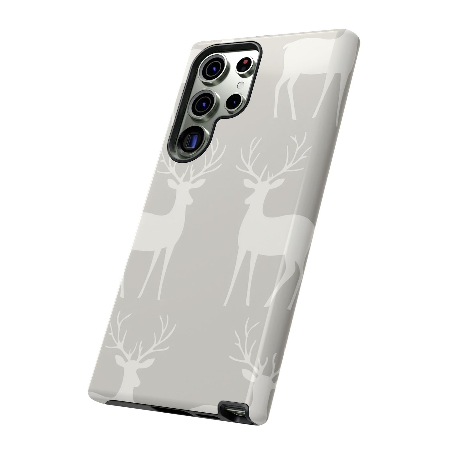 Elegant White Reindeer Pattern – Samsung Galaxy Series Case