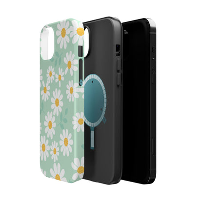 Charming Daisy Floral Tough MagSafe iPhone Case – Spring Pastel Design, Shockproof & Slim