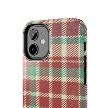 Red & Cream Vintage Plaid – Durable & Stylish iPhone Case