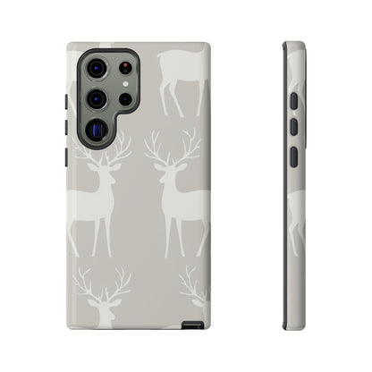 Elegant White Reindeer Pattern – Samsung Galaxy Series Case