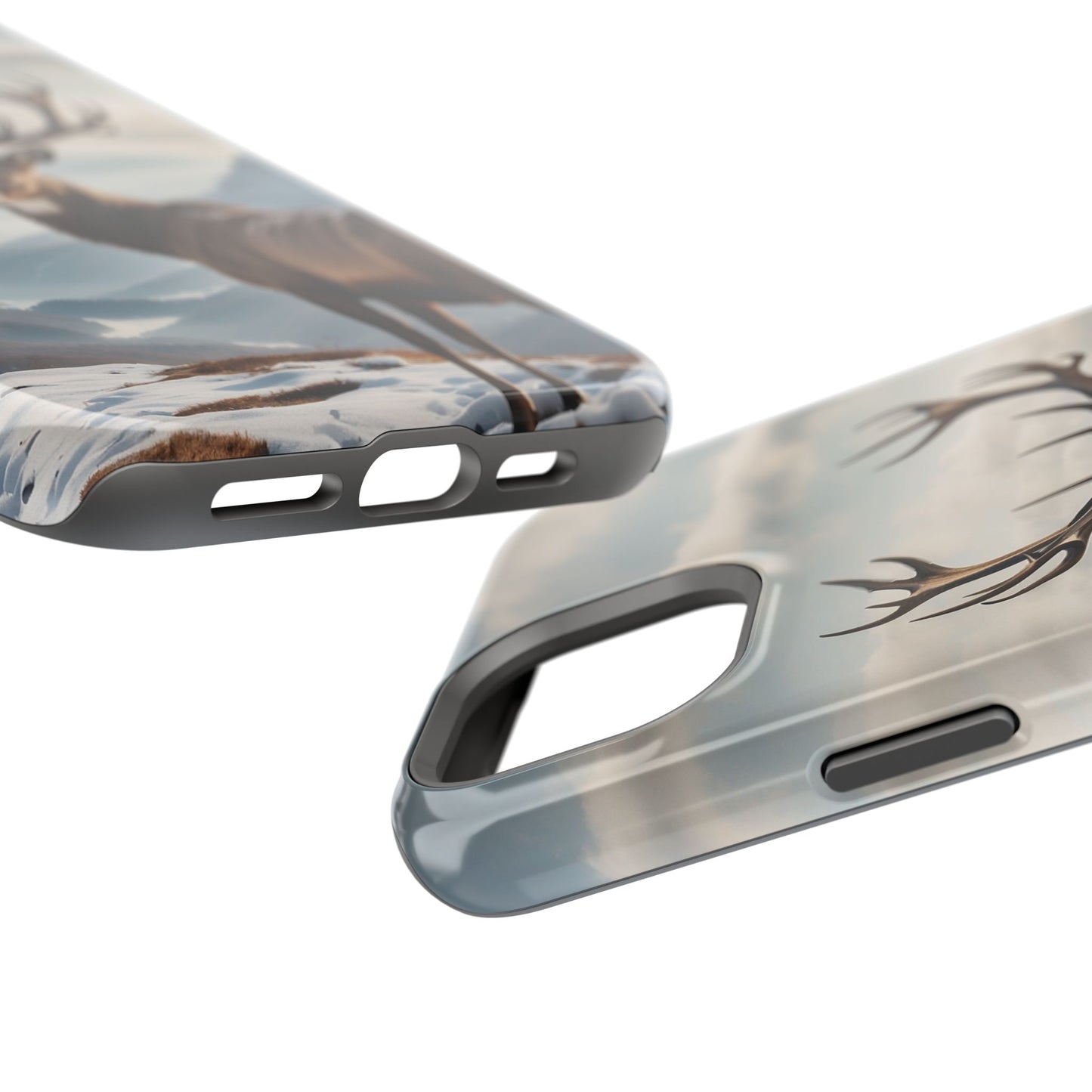 Alpine Majesty: Stag in Snow – MagSafe iPhone Case