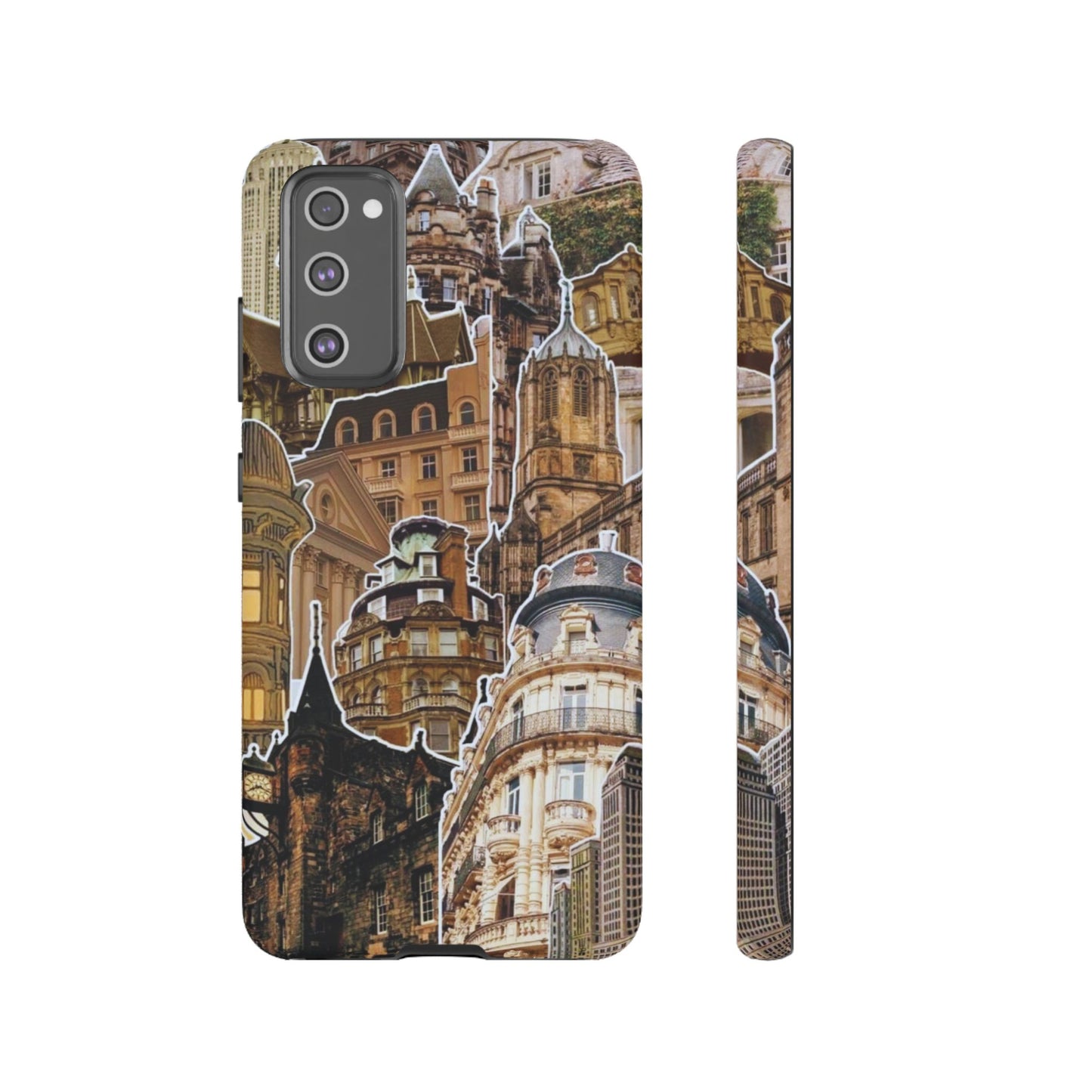 Vintage Architectural Collage Samsung Galaxy Case – Tough Dual-Layer Protection with Matte Finish