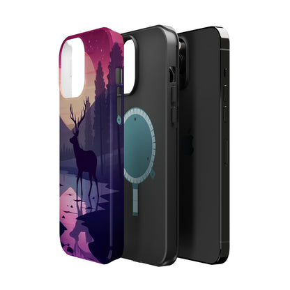 Twilight Elegance: Stag Reflection – MagSafe iPhone Case