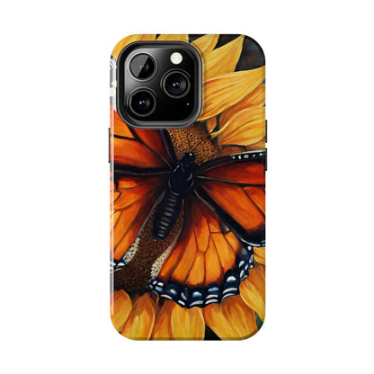 Monarch Butterfly & Sunflower Art – iPhone Case