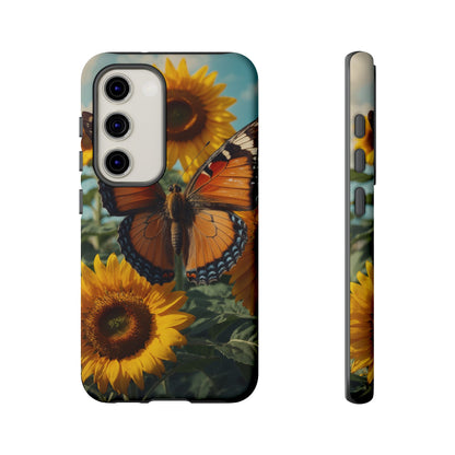 Vibrant Butterfly & Sunflower – Samsung Galaxy Case