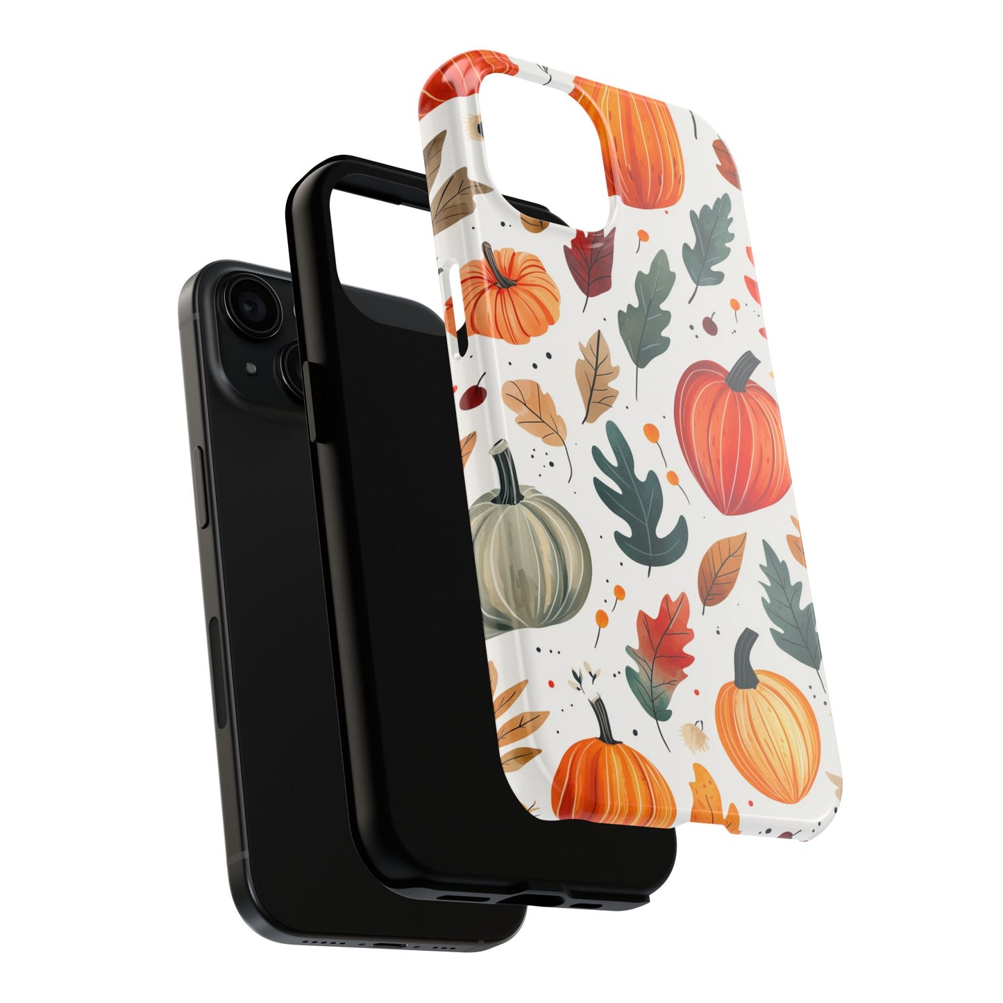 Autumn Harvest iPhone Case - Pumpkin and Fall Leaf Design