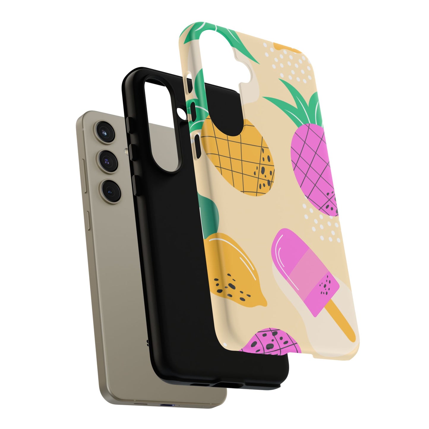 Tropical Pop Samsung Galaxy Case – Fun Pineapple & Lemon Design with Vibrant Summery Colors