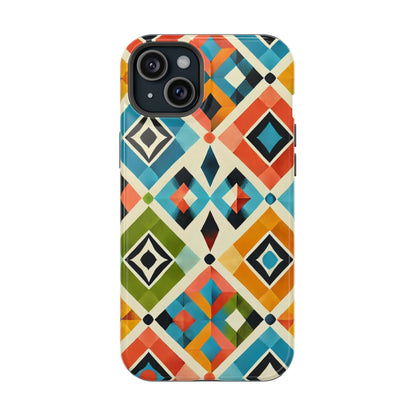 Harlequin Geometric MagSafe iPhone Case - Vibrant Abstract Protective Cover