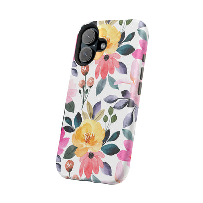 Blossoming Beauty – MagSafe Case with Pastel Floral Watercolor Design